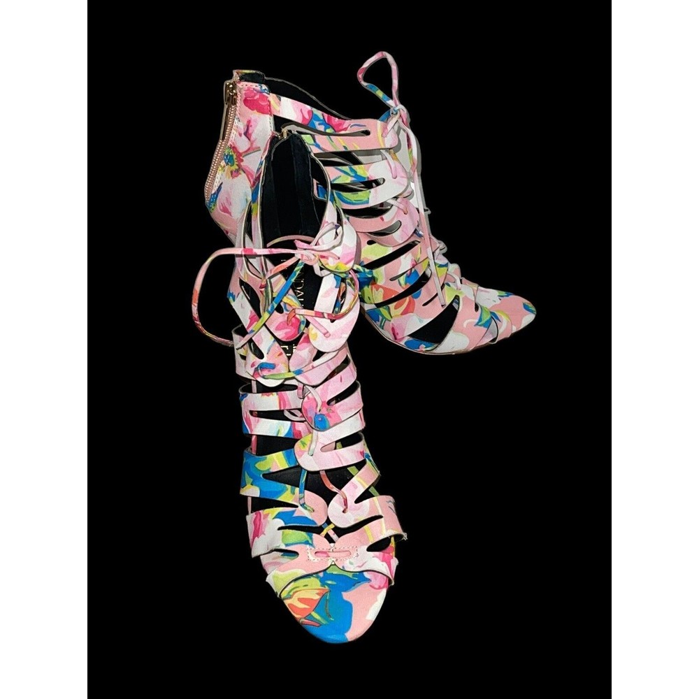 Kendall & Kylie Madden Girl Daylittle Ghillie Sandal Caged Stiletto Heels Size 9